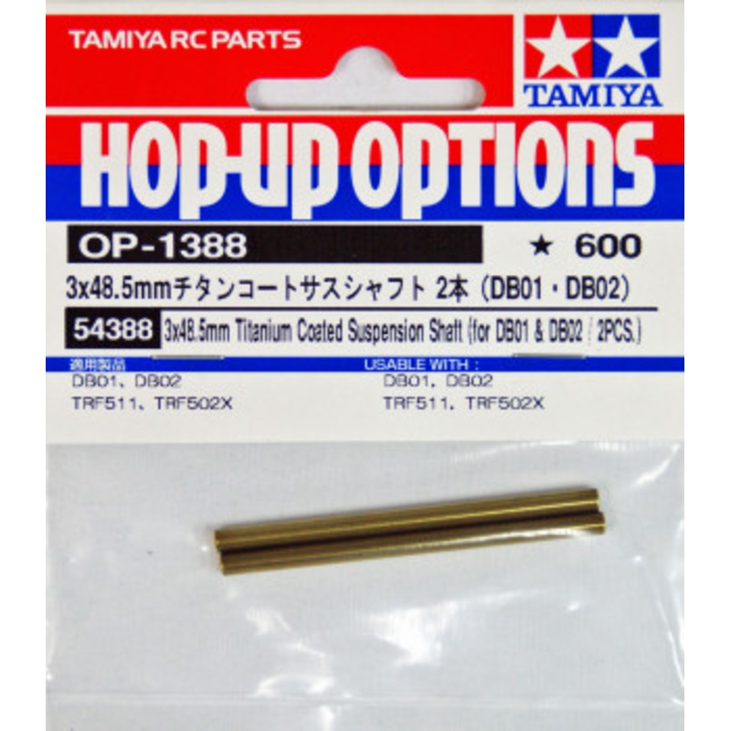 Tamiya 54388 (OP1388) 3×48.5mm Titanium Coated Suspension Shaft for DB01 & DB02