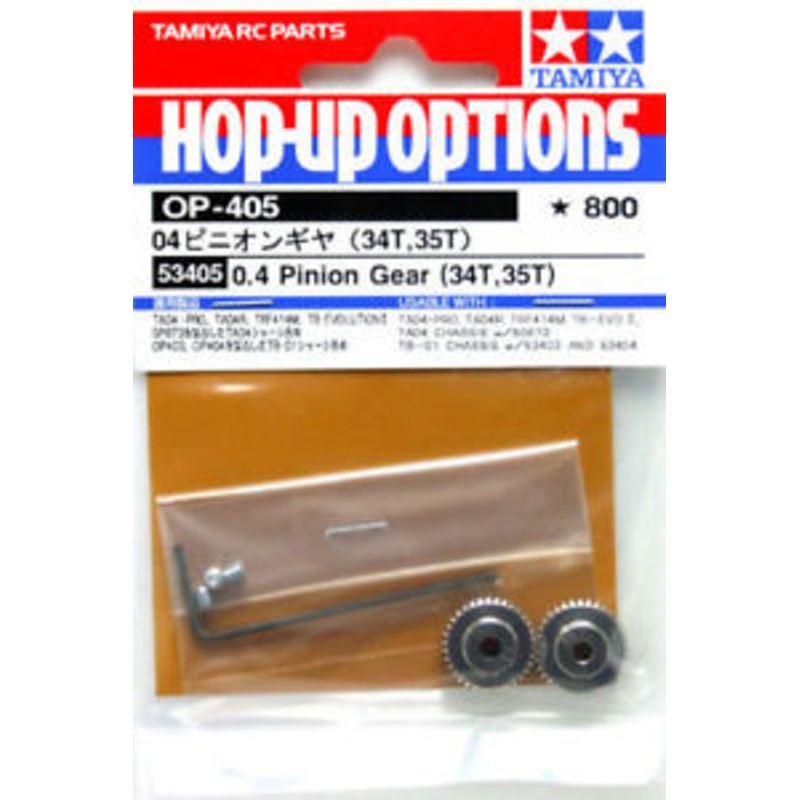 Tamiya 53405 (OP405) 0.4 Pinion Gear (34T,35T)