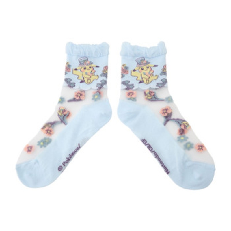 Pokemon Center Original Middle Socks See-Through Pikachu Pokemon Botanical Easter (23-25cm)  Socks