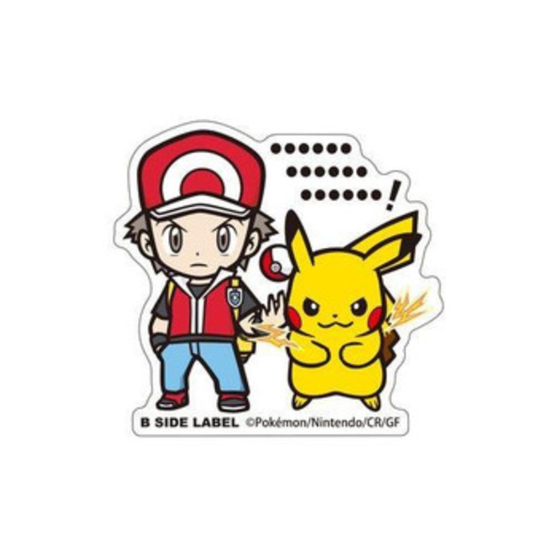 Pokemon Center B-Side Label Pokemon Sticker Red & Pikachu