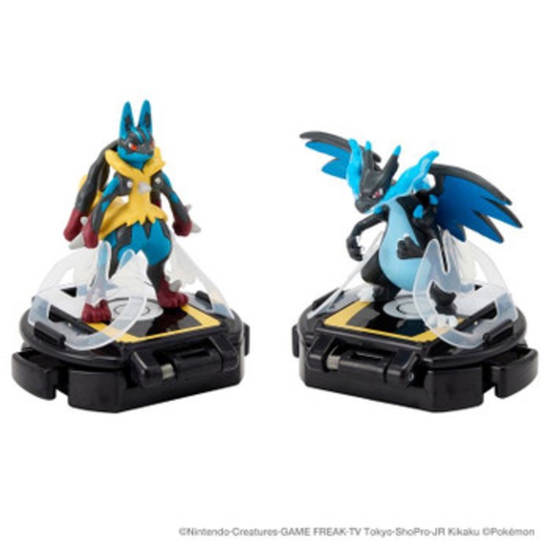 Pokemon Center Original Moncolle Battle Set Mega Lucario VS Mega Charizard X Figure Plastic Model
