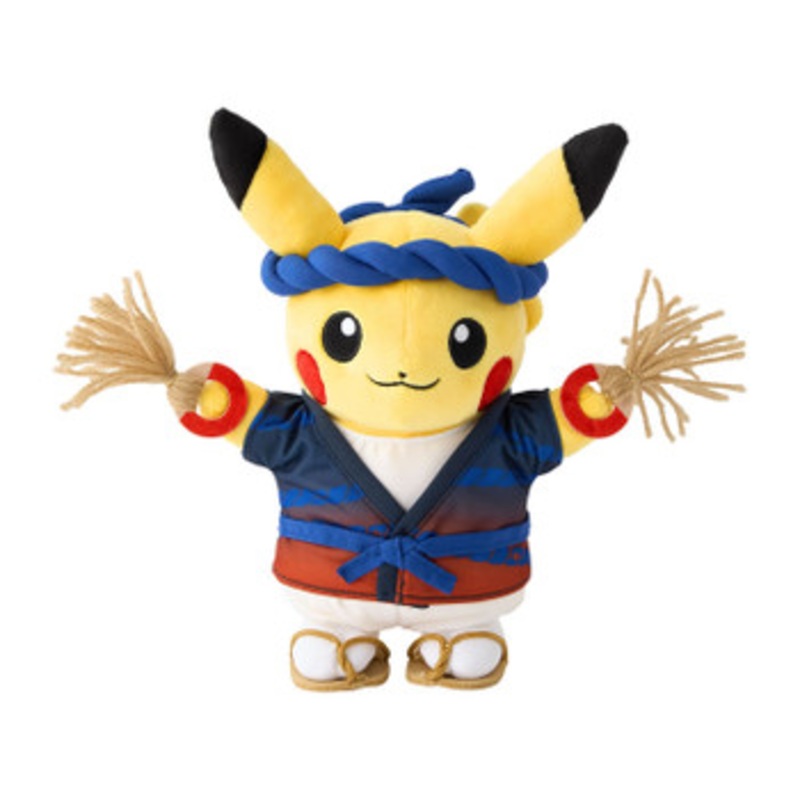 Pokemon Center Original Plush Toy Waraji Festival Pretend Play Pikachu Pokemon Center Tohoku R  Plush Toy Mascot