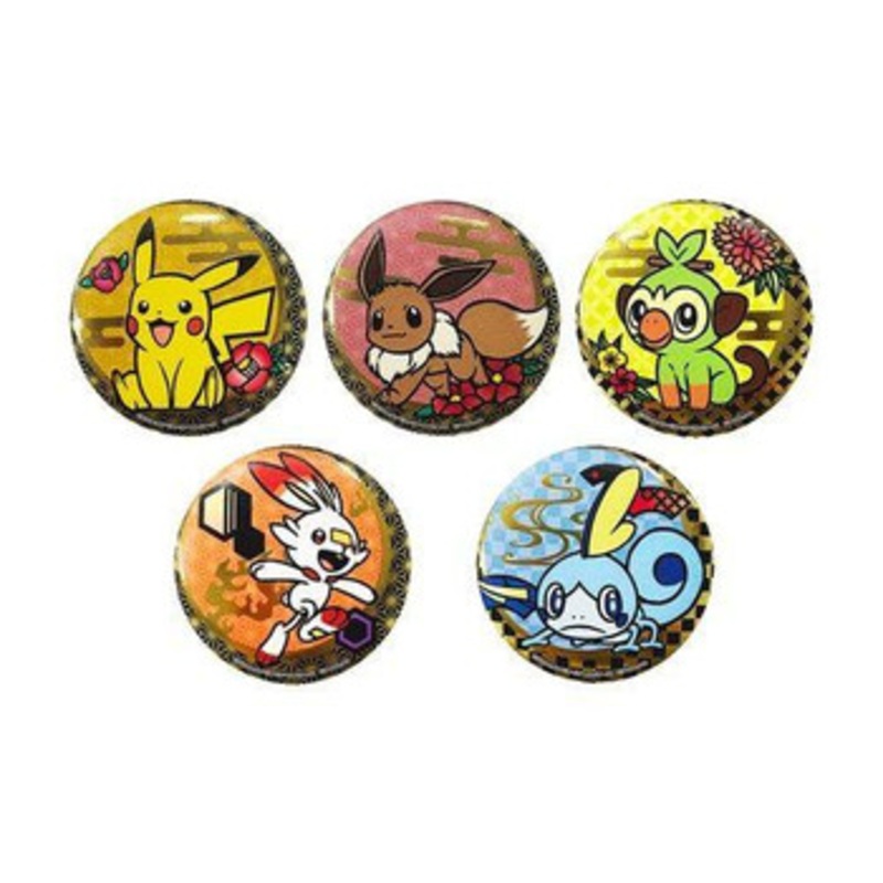 Pokemon Center Paper Cutout Series Foil-Pressed Tin Badge A