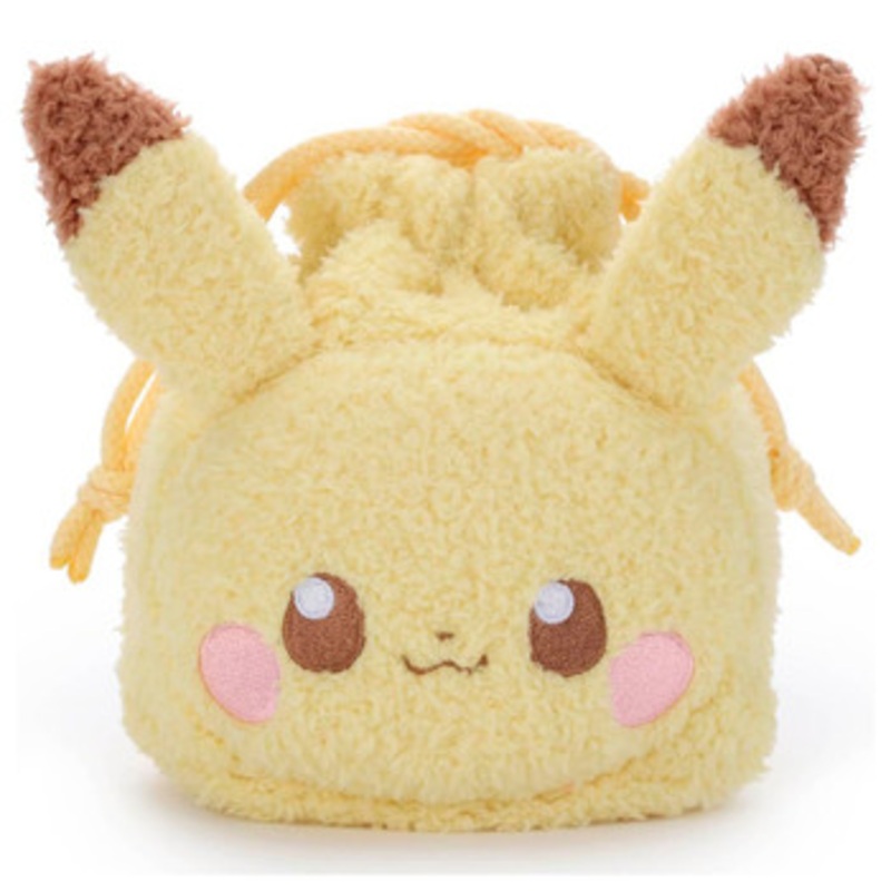 Takara Tomy Pokemon PokePeace Plush Drawstring Bag Pikachu