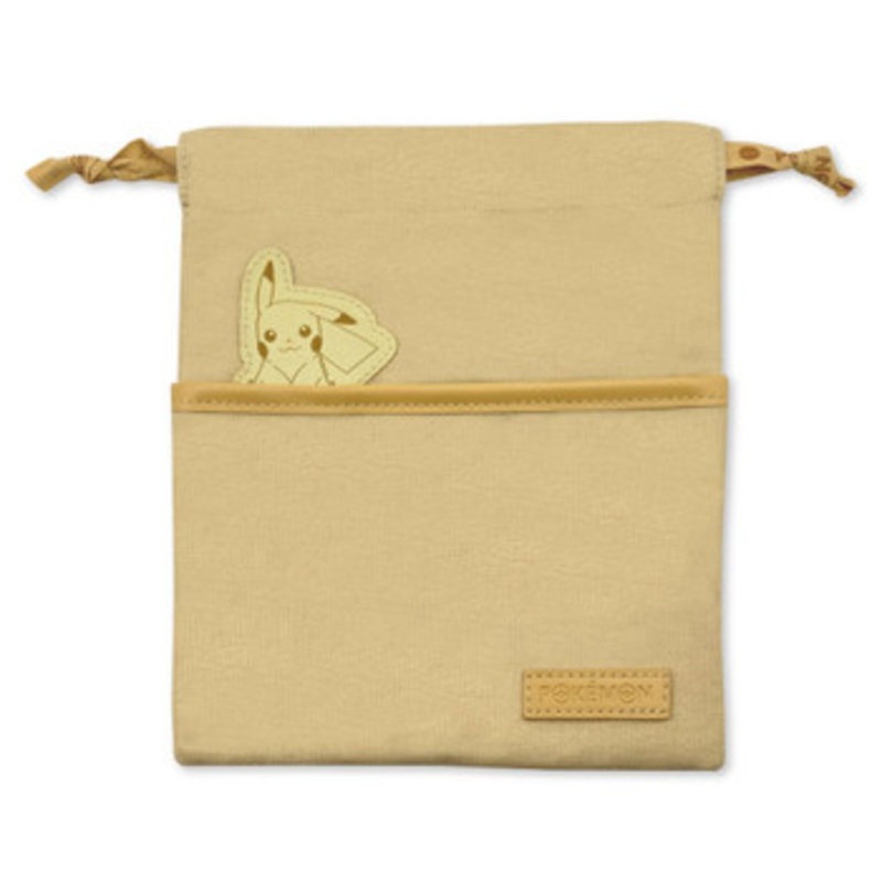 Pokemon Center Original Drawstring Bag Peeking Patch Pikachu
