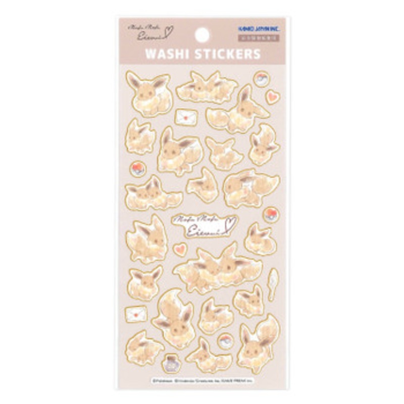 Pokemon Center Original Washi Stickers Eevee Die Cut
