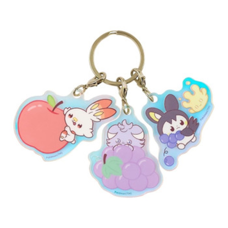 Pokemon Center Original Aurora Acrylic Keychain Scorbunny Espurr Emolga & Milcery PokePeace