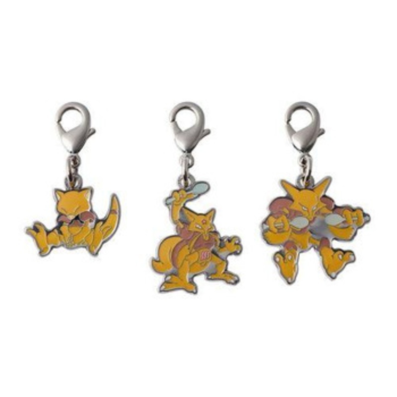 Pokemon Center Original National Pokedex Metal Charm 063, 064, 065 (Abra, Kadabra, Alakazam)