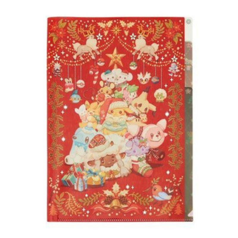 Pokemon Center Original A4 3 Pocket Clear File Pokemon Heartwarming Christmas
