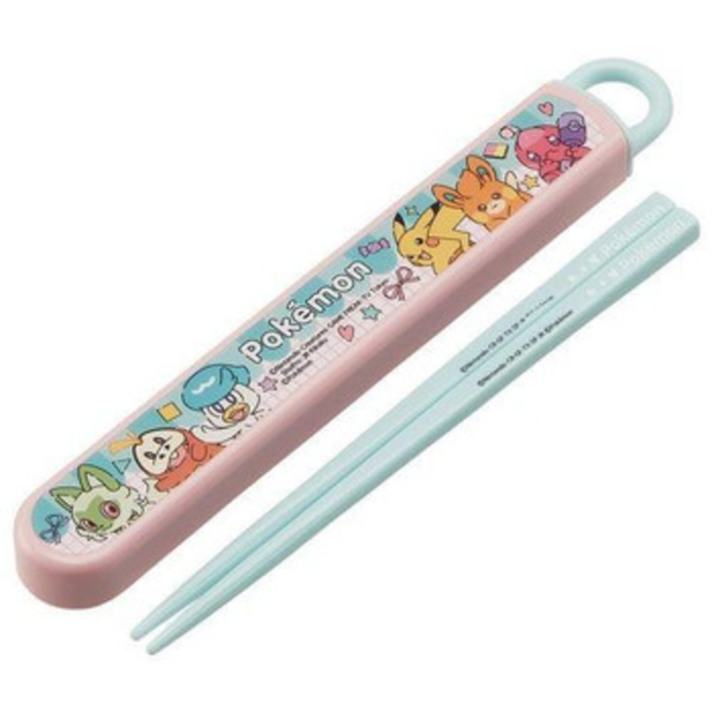 Pokemon Center Popping Up Antibacterial Slide Chopsticks & Chopstick Case Set