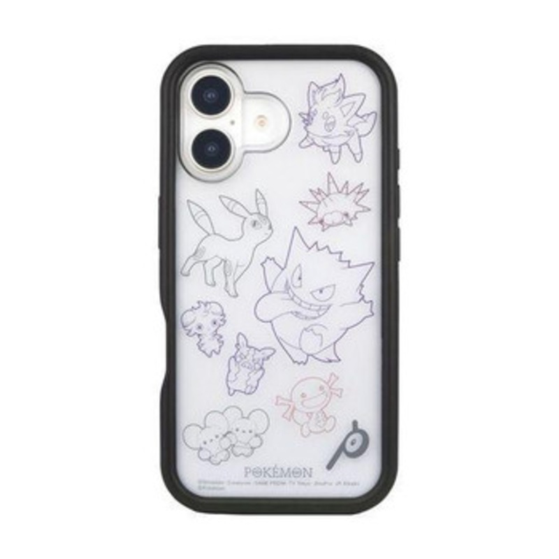 Pokemon Center iPhone 16 Compatible Plump Frame Case Black