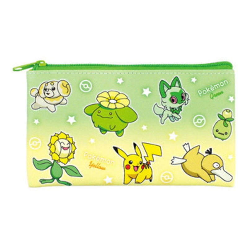 T’s Factory Pokemon Flat Multi Pouch Gradation Green And Yellow