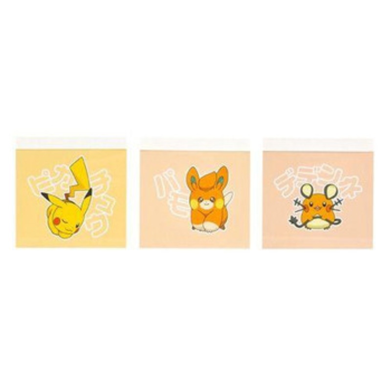 Pokemon Center Mini Memo Set (A Pikachu & Pawmi & Dedenne)