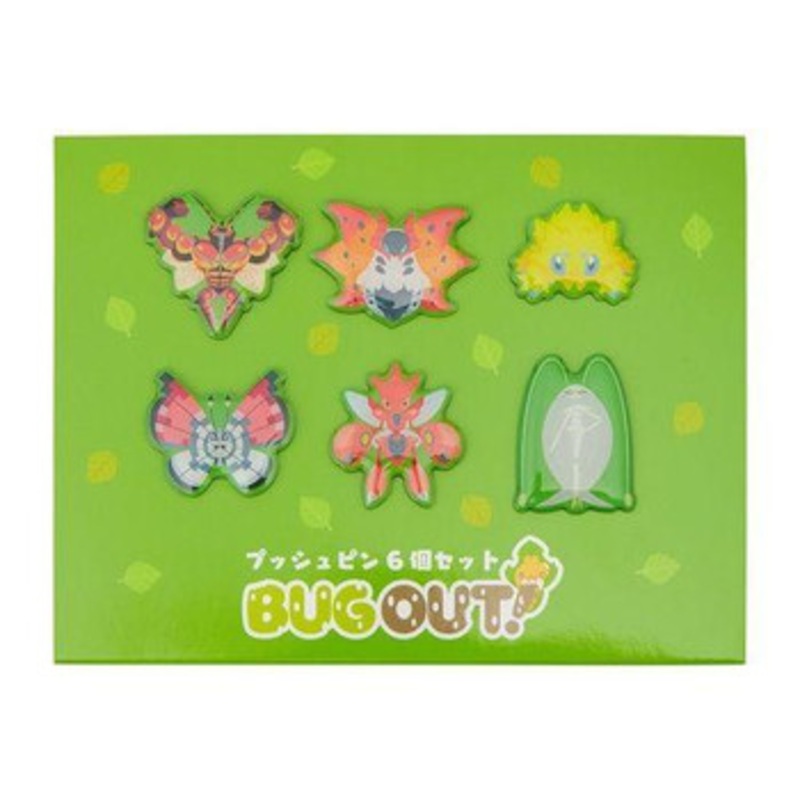 Pokemon Center Original Push Pin Set Of 6 Bug Out!