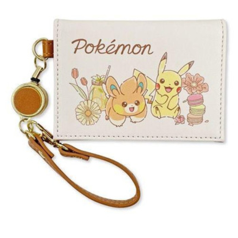 Pokemon Center Bi-Fold Pass Case With Reel YE Flower