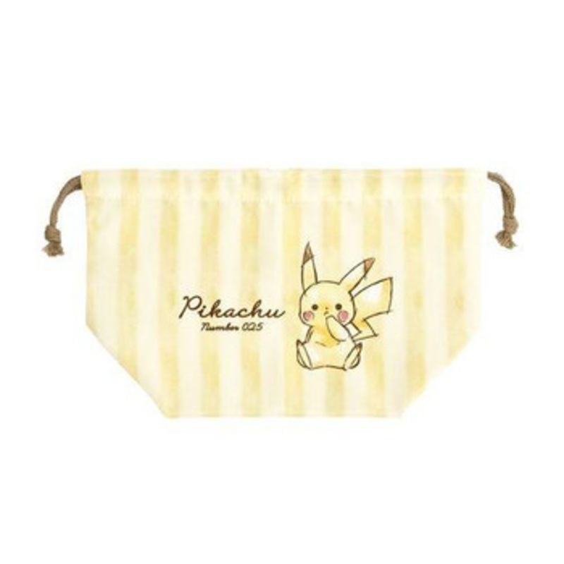 Pokemon Center Lunch Drawstring Bag Pikachu Number 025 Sitting Down