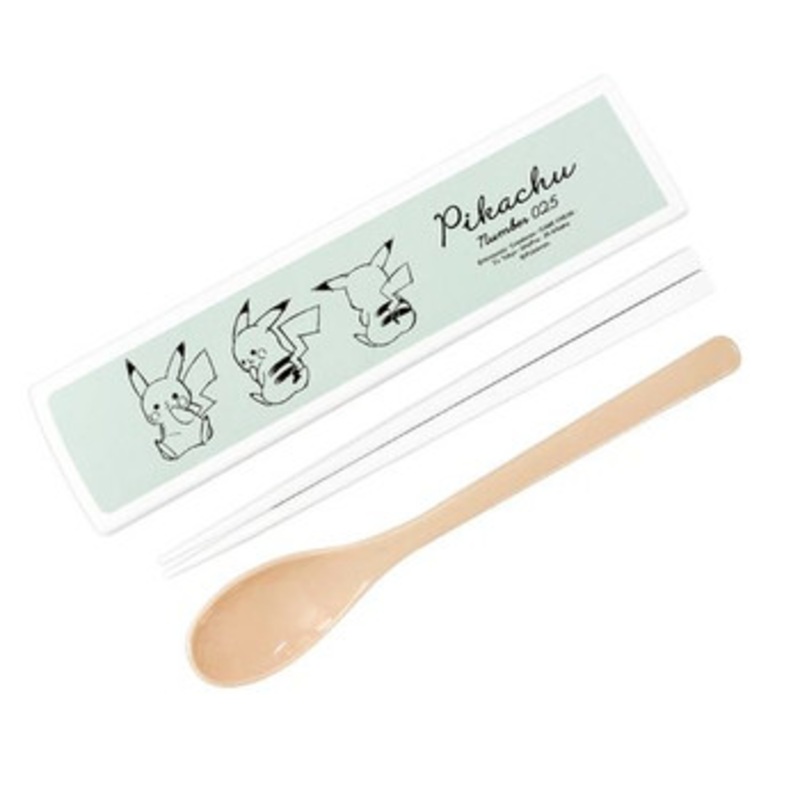 Pokemon Center Original Chopsticks, Spoon & Case ‘Pikachu Number 025’ mint