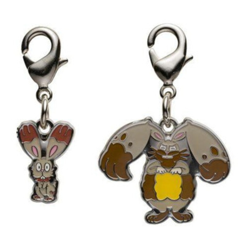 Pokemon Center Original Nationwide Pokedex Metal Charm Set – Bunnelby Diggersby (659, 660)