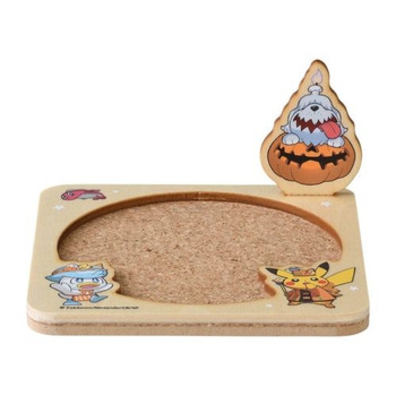 Pokemon Center Original Wooden Coaster Paldea Spooky Halloween Pikachu & Quaxly & Greavard