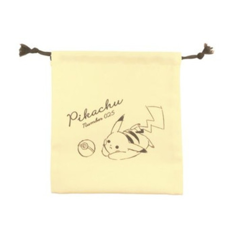 Pokemon Center Original Drawstring Pouch Pikachu number025 yellow