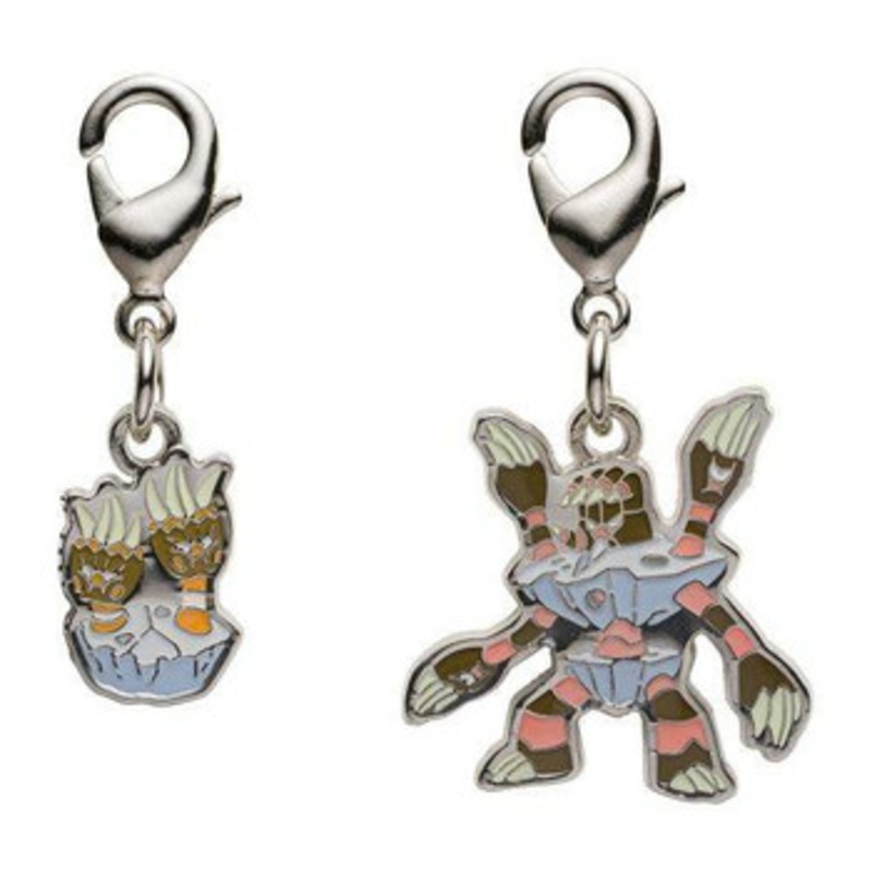 Pokemon Center Original Nationwide Pokedex Metal Charm – Binacle Barbaracle (688 , 689)