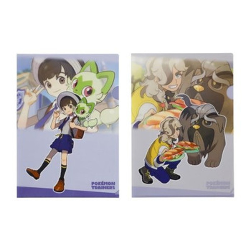 Pokemon Center Original A4 Clear File Set of 2 – Florian & Arven (Pokemon Trainers)