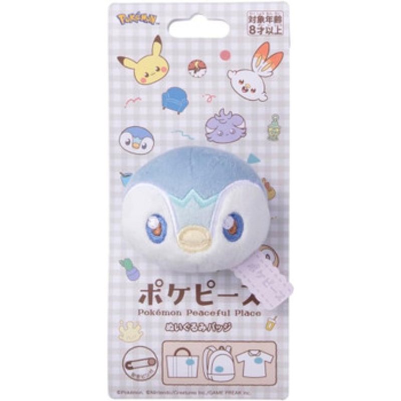 Takara Tomy Pokemon PokePeace Plush Badge Piplup
