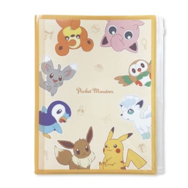 Pokemon Center Original 6 Pocket Clear File with Zipper Compartment