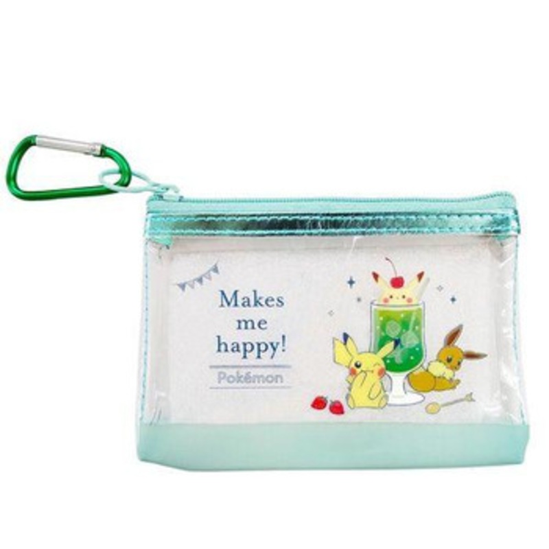 Pokemon Center Original Mini Pouch with Carabiner Melon Soda (Tea Time)