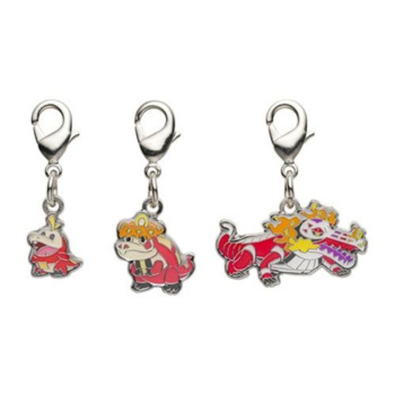 Pokemon Center Original Nationwide Pokedex Metal Charm Set / Fuecoco Crocalor Skeledirge (909, 910, 911)