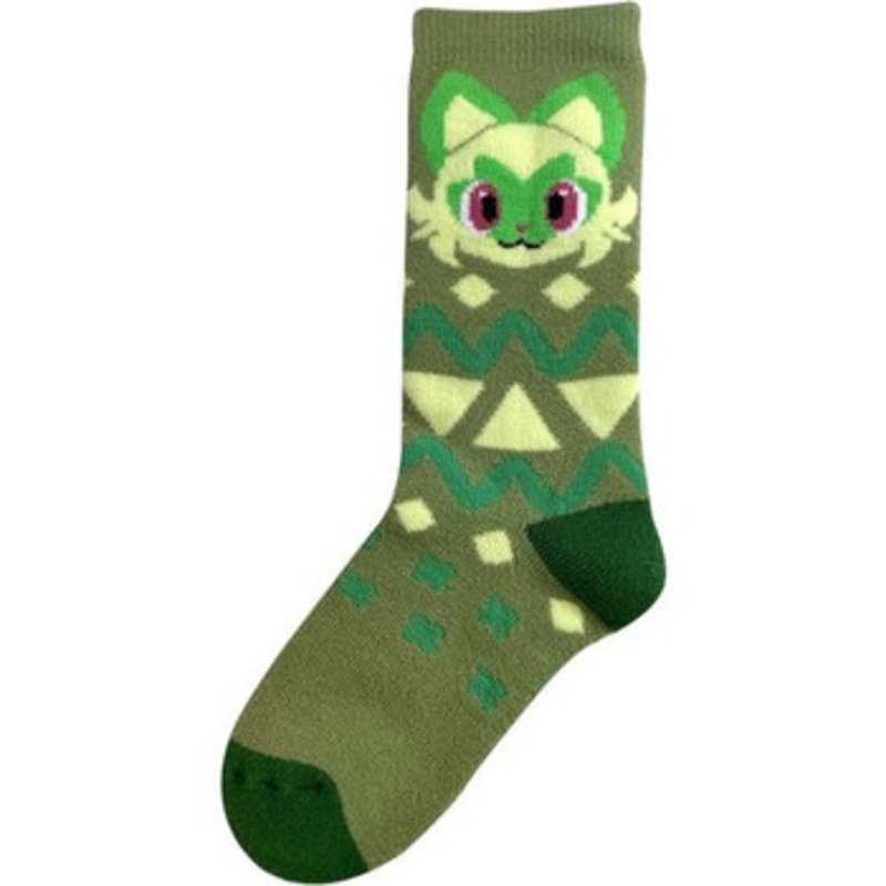 Pokemon Center Original Poka Poka Room Socks Sprigatito Triangle (23~25cm)