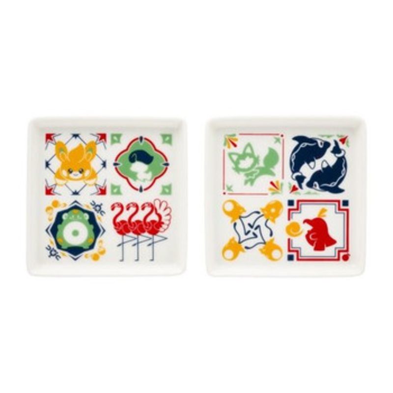 Pokemon Center Original Mini Square Plate (Set of 2) – Paldea Tile