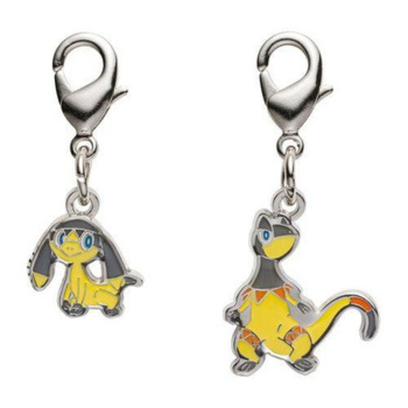 Pokemon Center Original Nationwide Pokedex Metal Charm – Helioptile Heliolisk (694 , 695)