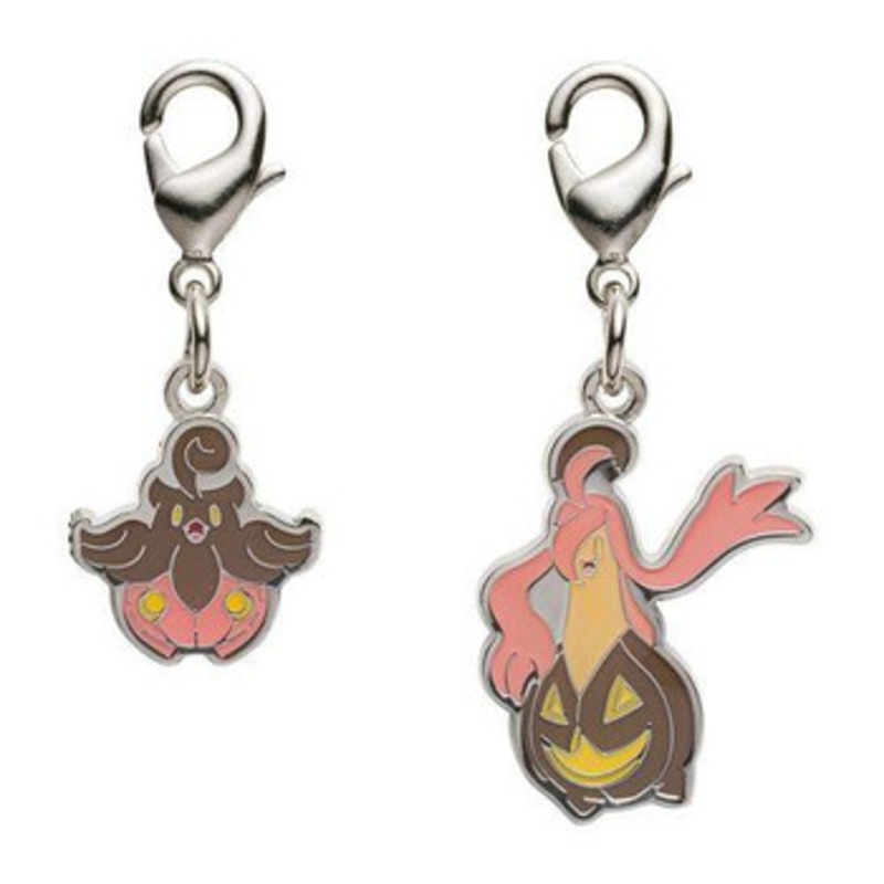 Pokemon Center Original Nationwide Pokedex Metal Charm Set – Pumpkaboo Gourgeist (710, 711)
