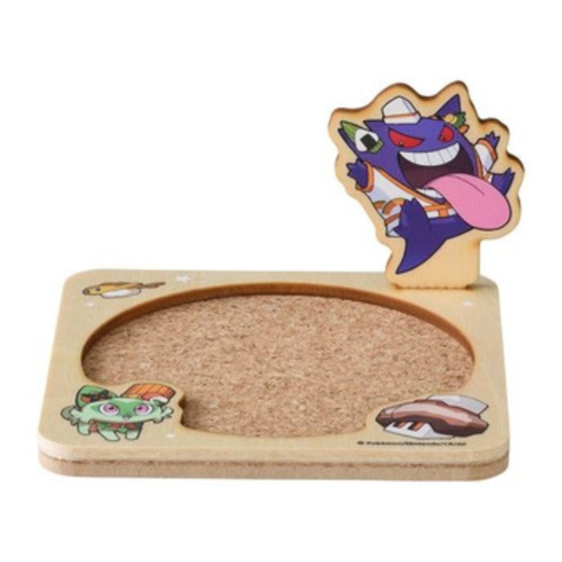 Pokemon Center Original Wooden Coaster Paldea Spooky Halloween Sprigatito & Gengar