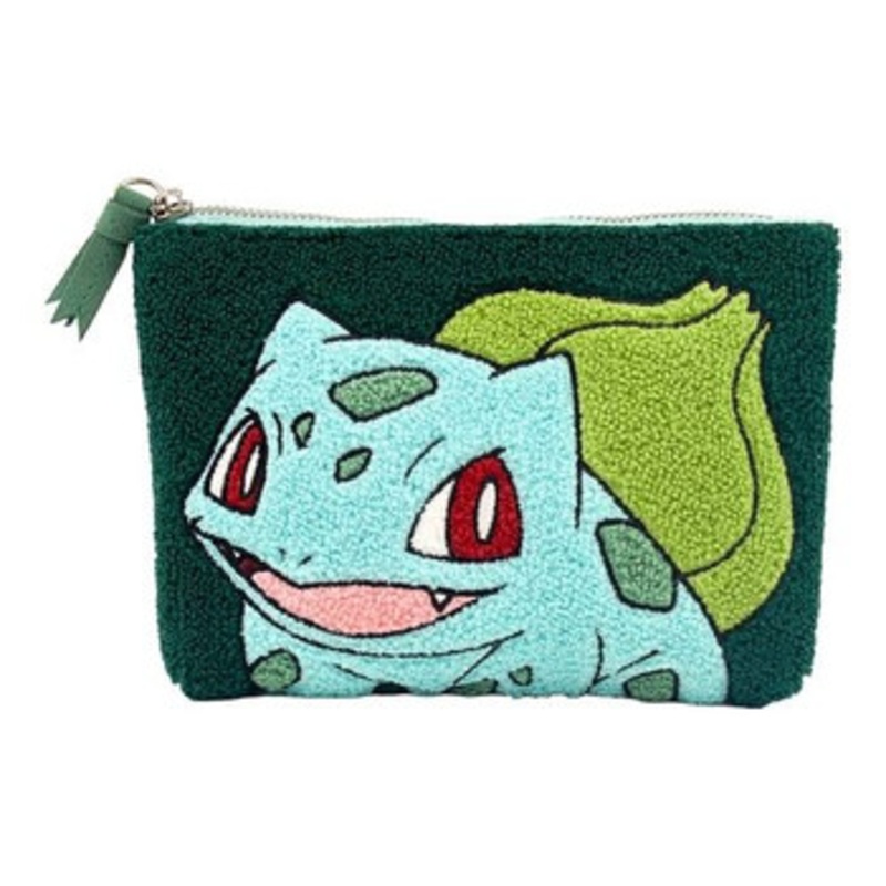 Pokemon Center Original 3 Pocket Fuzzy Pouch Bulbasaur