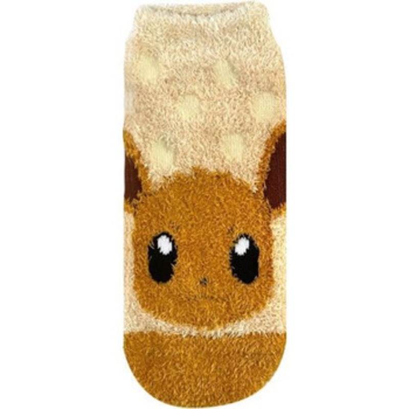 Pokemon Center Original Fluffy Socks MokoMoko Polkadot Eevee (23~25cm)