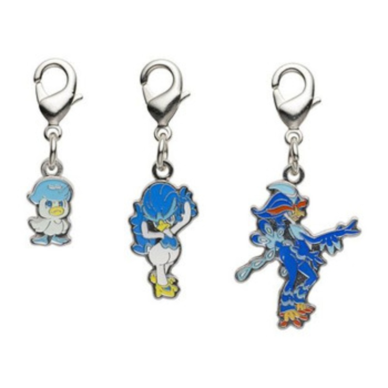 Pokemon Center Original Pokemon Center Original Nationwide Pokedex Metal Charm Set / Quaxly Quaxwell Quaquaval (912, 913, 914)