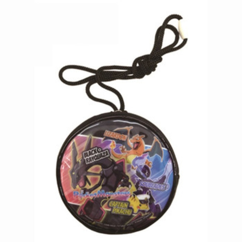Sun Art Pokemon Center Round Pouch with Neck Strap Black Rayquaza