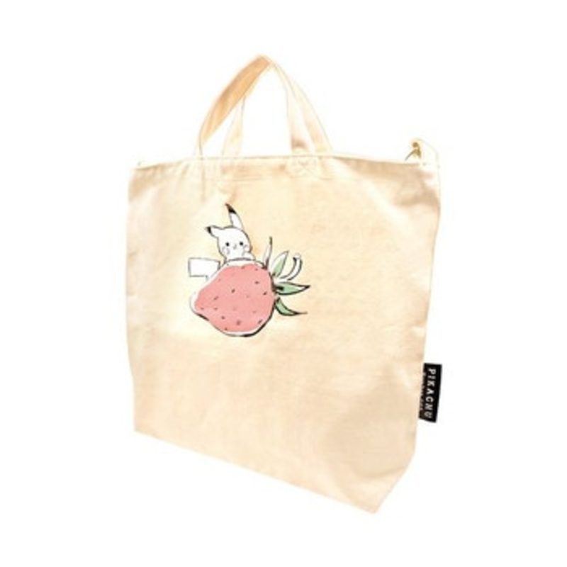 Pokemon Center Original Shoulder Tote Bag Pikachu number025 Strawberry