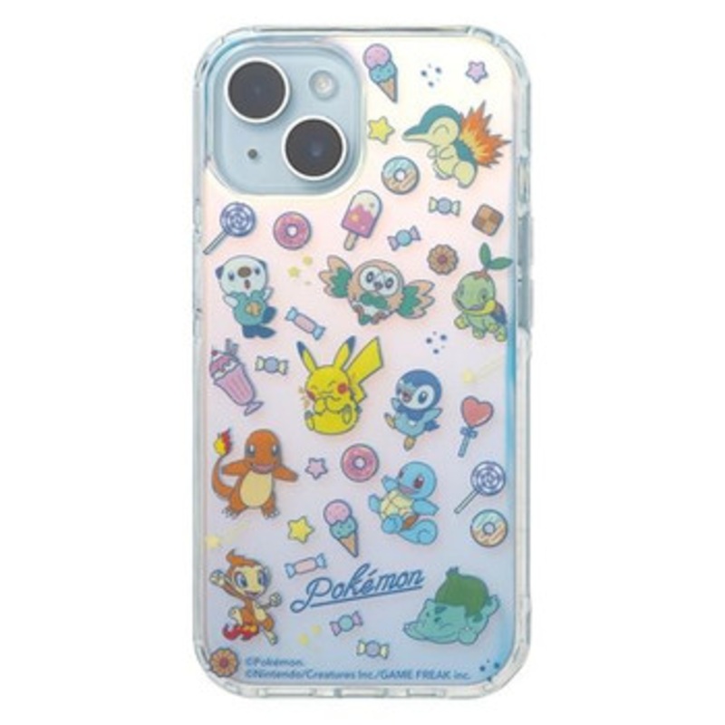 Pokemon Center Original Smartphone Case for iPhone 13/14/15 HIGHER Hybrid Case Chimchar (Pokemon Partners)