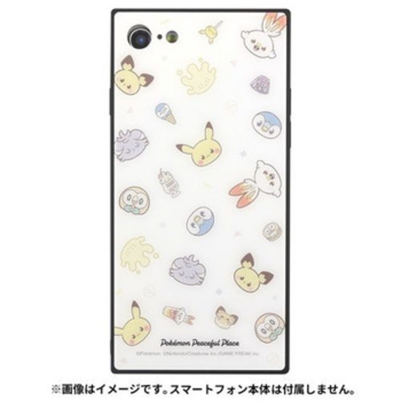 Pokemon Center Original Glass Smartphone Case for iPhone SE/8/7 PokePeace Characters