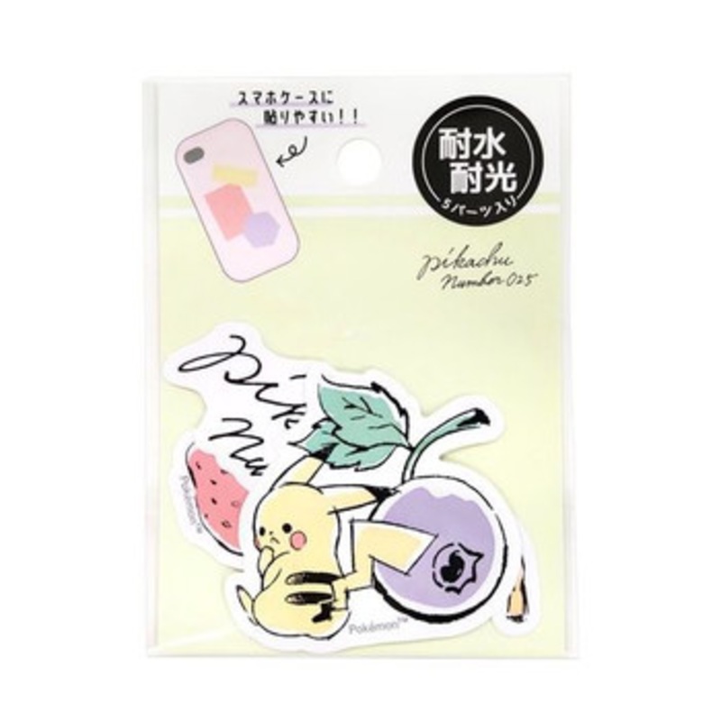 Pokemon Center Original Mini Decoration Collage Sticker Pikachu number025 FRUITS