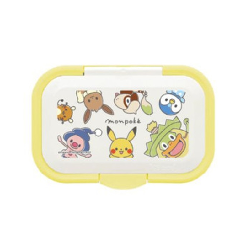 Pokemon Center Original Monpoke Wet Wipe Lid Friends White & Yellow