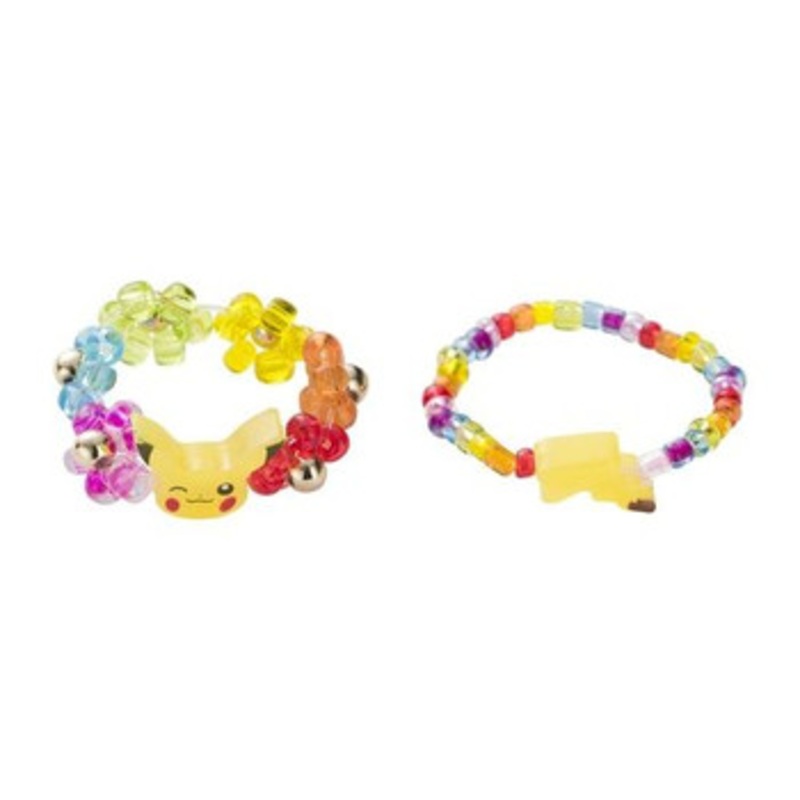 Pokemon Center Original Pokemon Accessory X 25NICOLE Colorful Beads Ring Pikachu Face & Tail
