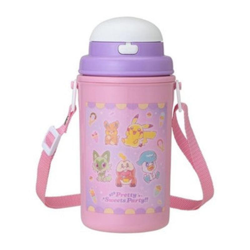 Pokemon Center Original Water Bottle with Drinking Straw Pretty Sweets Party!!