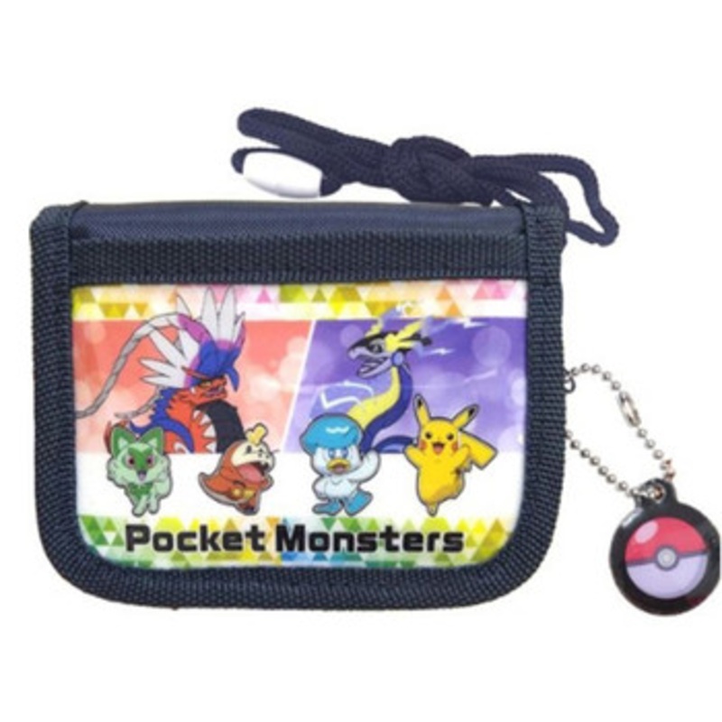 Sun Art Pokemon Center Wallet with Neck Strap Navy Blue