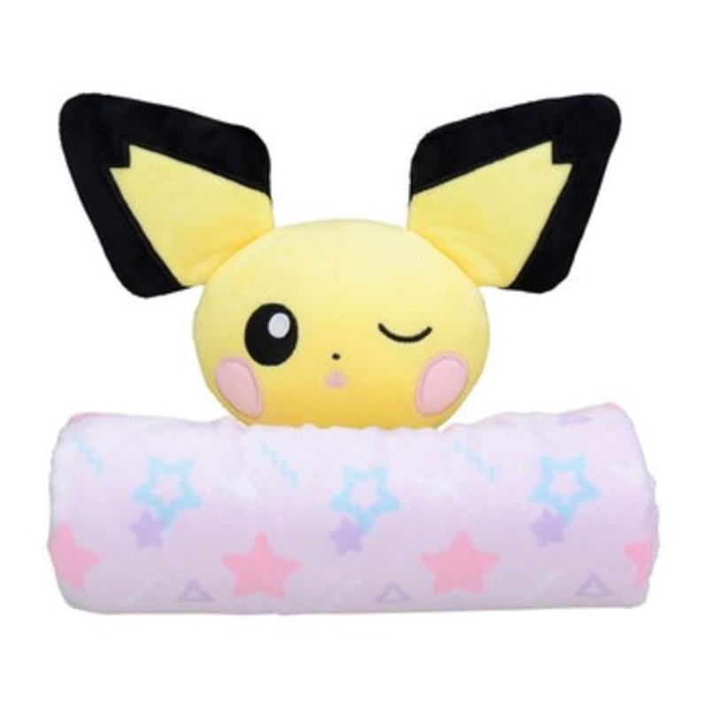 Pokemon Center Original Mini Blanket with Plush Mascot Pichu Everyday Happiness