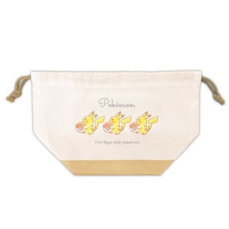 Pokemon Center Original Drawstring Lunch Bag Latte
