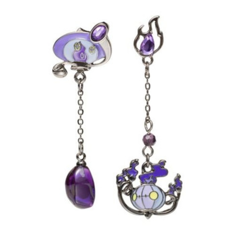 Pokemon Center Original Earring Shinka no Ishi Lampent & Dusk Stone Chandelure